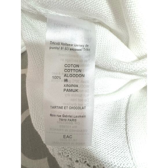 Tartine et Chocolat Baby Girl Size 2 Cotton White Button Cardigan Sweater NWOT - Picture 6 of 6